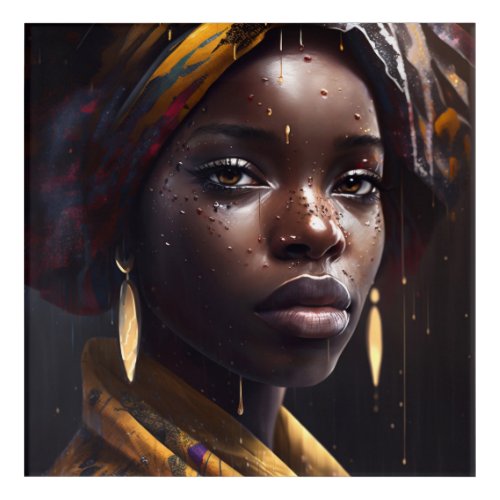 African beauty portrait dripping art