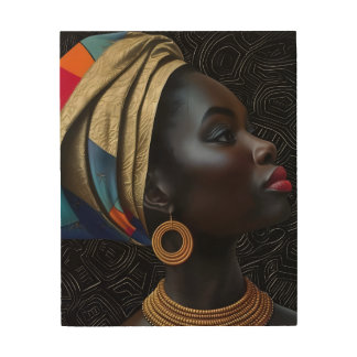 African Beauty Portrait Wood Wall Art