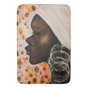 African Beauty Pretty Woman Bath Mat