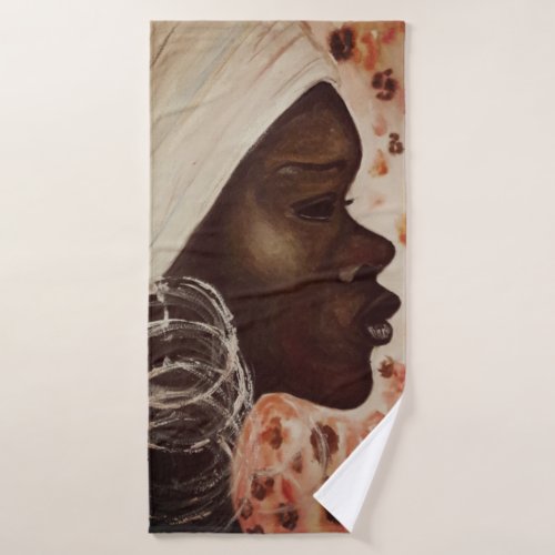 African Beauty Pretty Woman Bath Towel Set