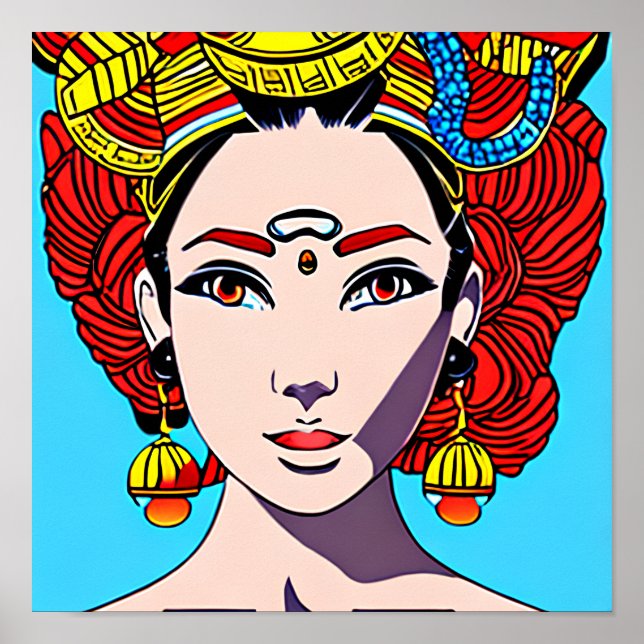 African Beauty Queen Digital art Poster Download (Front)