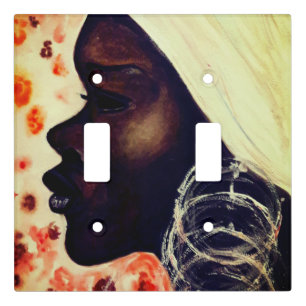 African Beauty - Watercolor Painting - Light Switch Cover