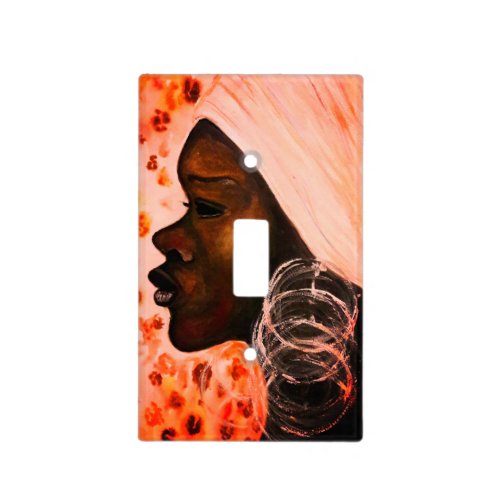 African Beauty _ Watercolor Painting _ Light Switch Cover