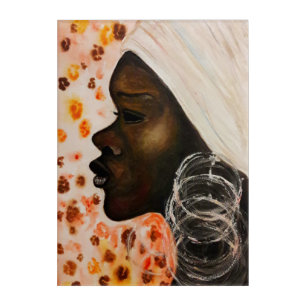 African Beauty Woman Acrylic Print - Painting