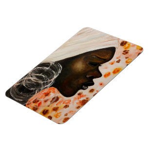 African Beauty Woman Face Magnet Painting