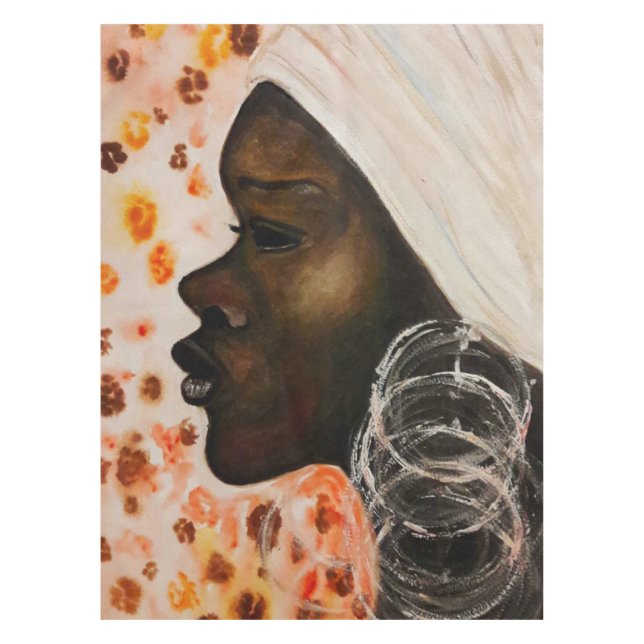 African Beauty Woman Tablecloth - Painting (Front)