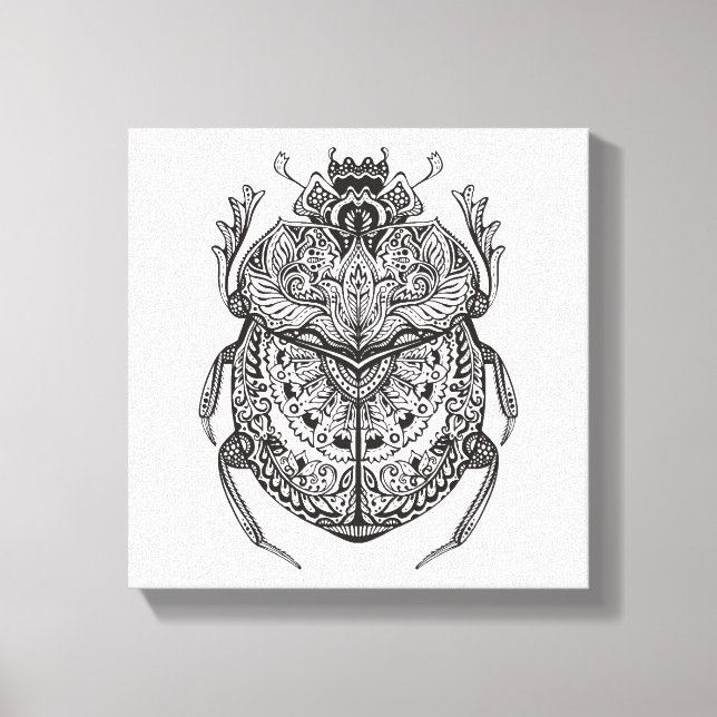 African Beetle Zendoodle 6 Canvas Print (Front)