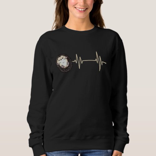 African Bellied Hedgehog Heartbeat Ecg Costume Cut Sweatshirt