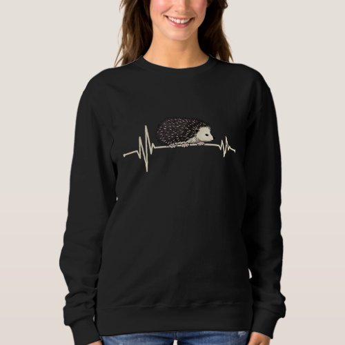 African Bellied Hedgehog Heartbeat Ecg Costume Cut Sweatshirt