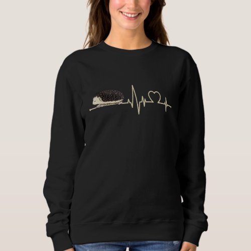 African Bellied Hedgehog Heartbeat Ecg Costume Cut Sweatshirt