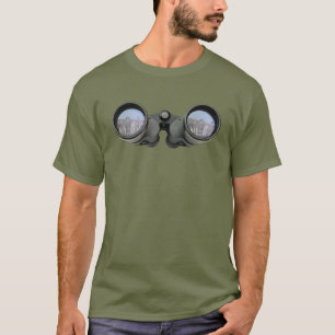 African Binoculars Blue Sky Zebra T-Shirt