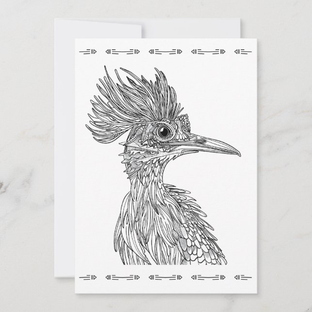 African Bird Print and Color Card, Congratulations Holiday Card (Front)