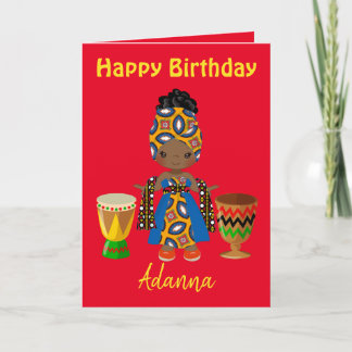 African Birthday Greetings Holiday Card
