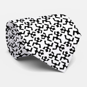 African black and white ethnical pattern tie