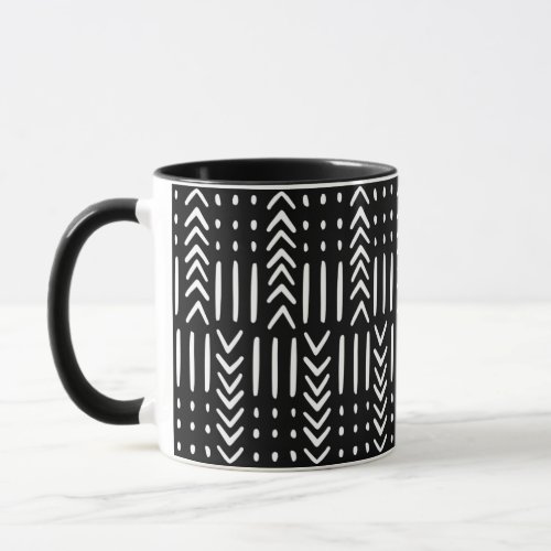 African Black Arrow Mud Cloth Designer Mug