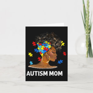 African Black Autism Mom Afro Mother Autism Awaren Card