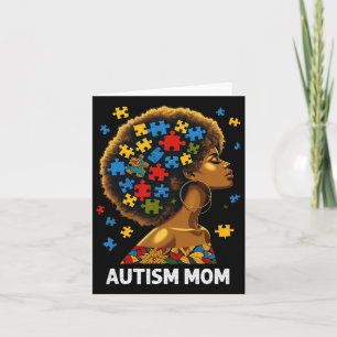 African Black Autism Mom Afro Mother Autism Awaren Card