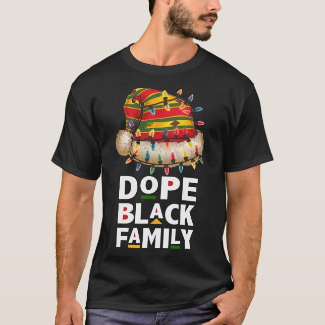 African Black Family Afro Team Santa Matching Chri T-Shirt (Front)