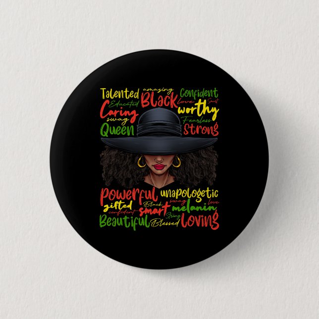 African Black History African American Ladies June Button (Front)