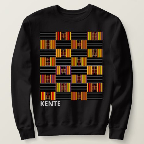 African Black Kente Bright Pinstripes Sweatshirt