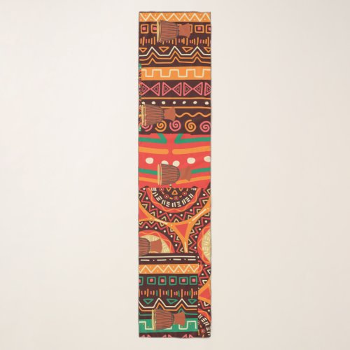 African Black Kente Tribal Pattern decor  Scarf
