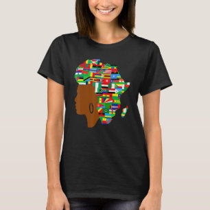 African Black Queen Map Of Africa Black History Wo T-Shirt