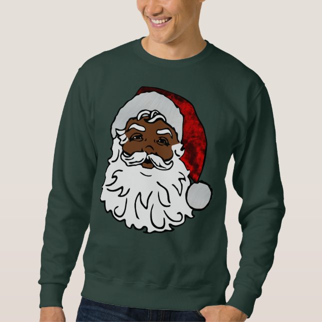 african black santa christmas sweatshirt (Front)