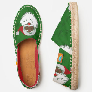 african black santa claus christmas trees green espadrilles