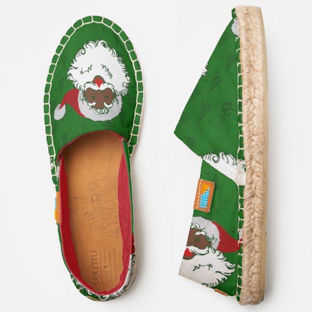 african black santa claus christmas trees green espadrilles (Side)