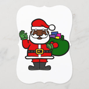 african black santa claus xmas invitation