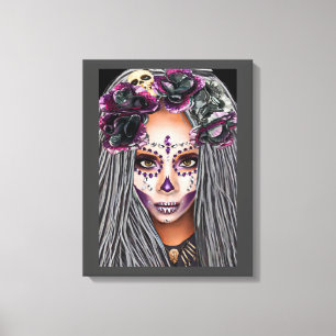 African Black Woman Voodoo Priestsess Fantasy art Canvas Print