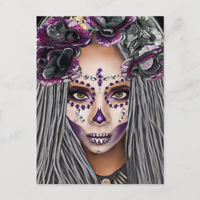 African Black Woman Voodoo Priestsess Fantasy art  Postcard (Front)