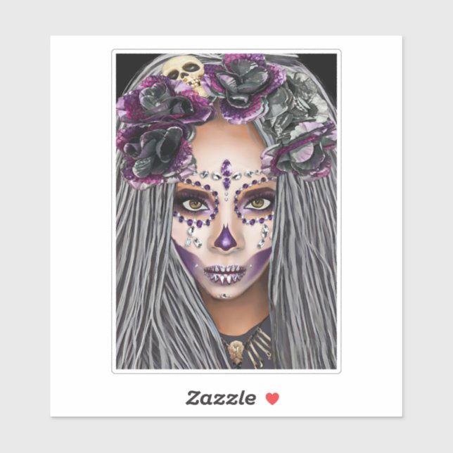 African Black Woman Voodoo Priestsess Fantasy art  Sticker (Sheet)