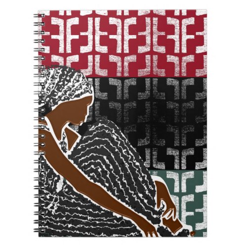 African Black Woman with Heritage Head Wrap  Notebook