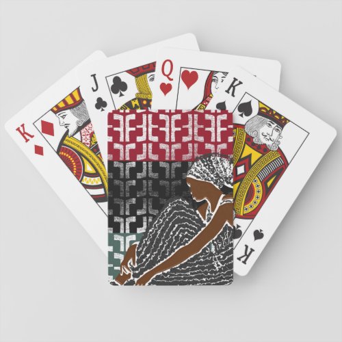 African Black Woman with Heritage Head Wrap  Playing Cards