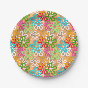 African Blob Shapes Pattern Paper Plates