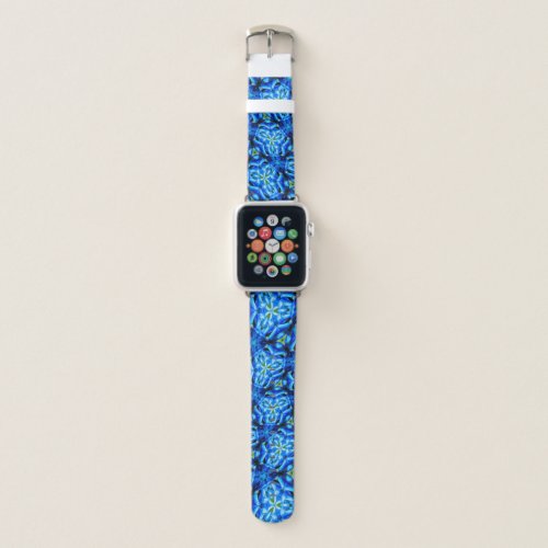 African Blue Lily Pattern Apple Watch Band