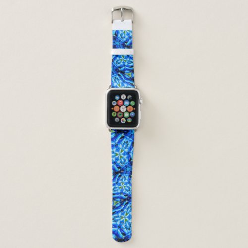 African Blue Lily Pattern Apple Watch Band