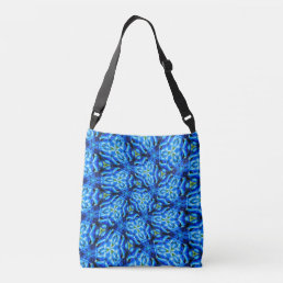 African Blue Lily Pattern Crossbody Bag