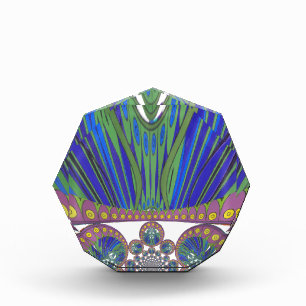 African Blue Purple Decorative Art Design Print Acrylic Award