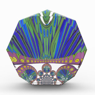 African Blue Purple Decorative Art Design Print Award