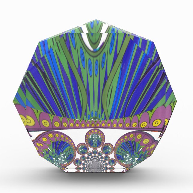 African Blue Purple Decorative Art Design Print Award (Front)