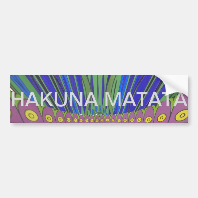 African Blue Purple Decorative Art Design Print Bumper Sticker (Front)