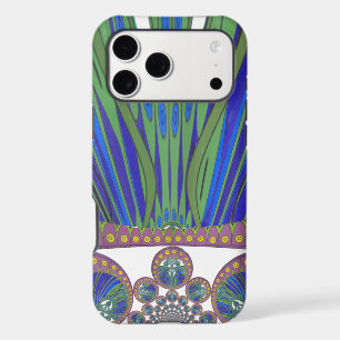 African Blue Purple Decorative Art Design Print iPhone 17 Pro Max Case