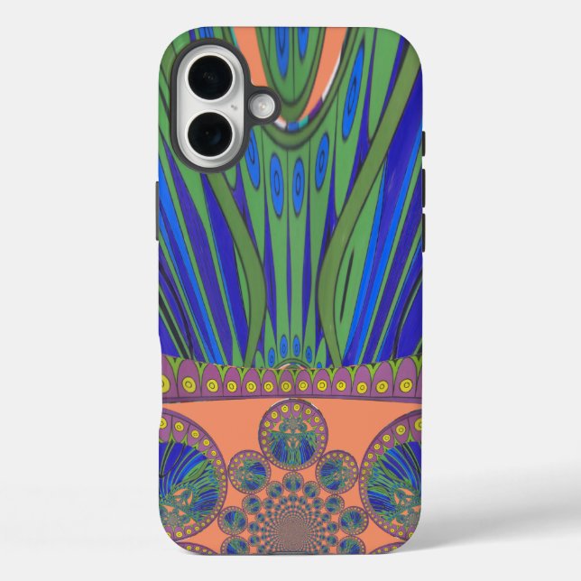 African Blue Purple Decorative Art Design Print Case-Mate iPhone Case (Back)