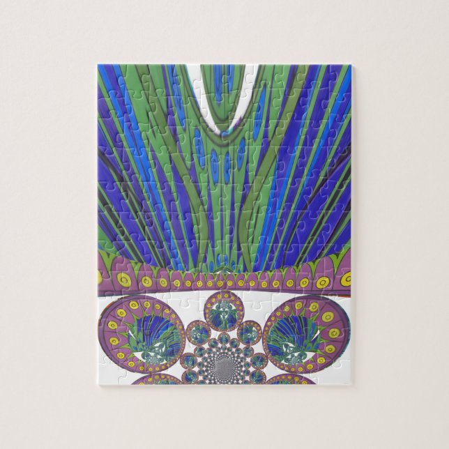 African Blue Purple Decorative Art Design Print Jigsaw Puzzle (Vertical)