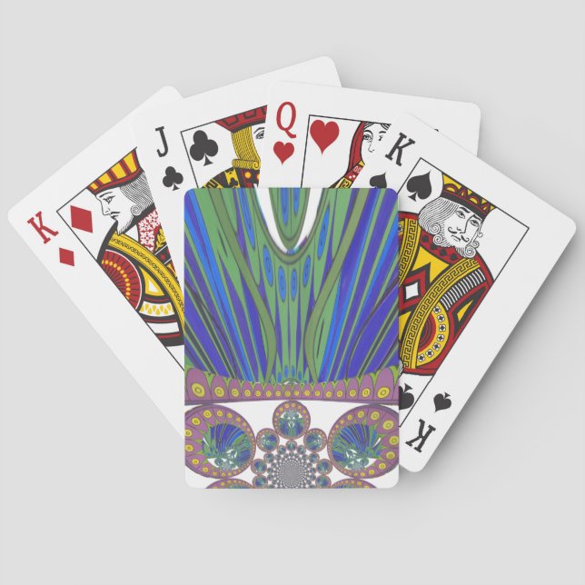 African Blue Purple Decorative Art Design Print Poker Cards (Back)