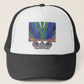 African Blue Purple Decorative Art Design Print Trucker Hat