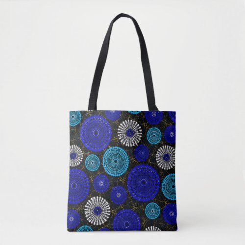 African Blue Solar Burst Geometric Shoulder Bag