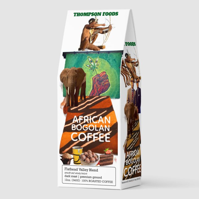 AFRICAN BOGOLAN Coffee, 12oz Bag, Dark Roast,  Roasted Coffee (Front)